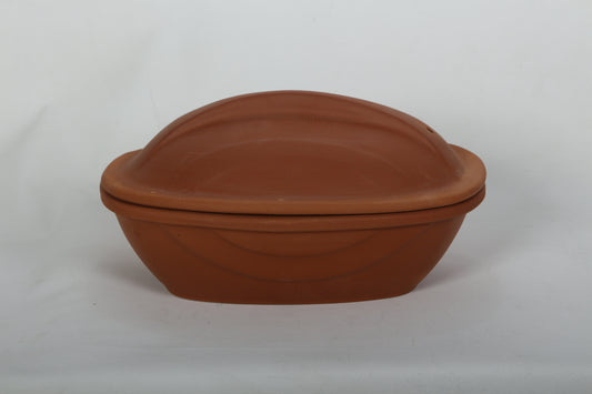 Handmade Glazed Clay Chicken Cooking Pot – Natural Terra Cotta Cookware for Oven & Kitchen Use