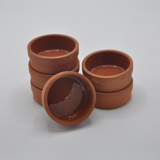 Transparant Glazed Terra Cotta Bowls – Handmade Clay Serving Dishes for Breakfast, Sauces & Appetizers