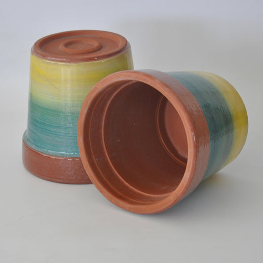 18.5x18.5 CM Handmade Glazed Ceramic Planters – Eco-Friendly, Durable Flower Pots for Indoor & Outdoor Use