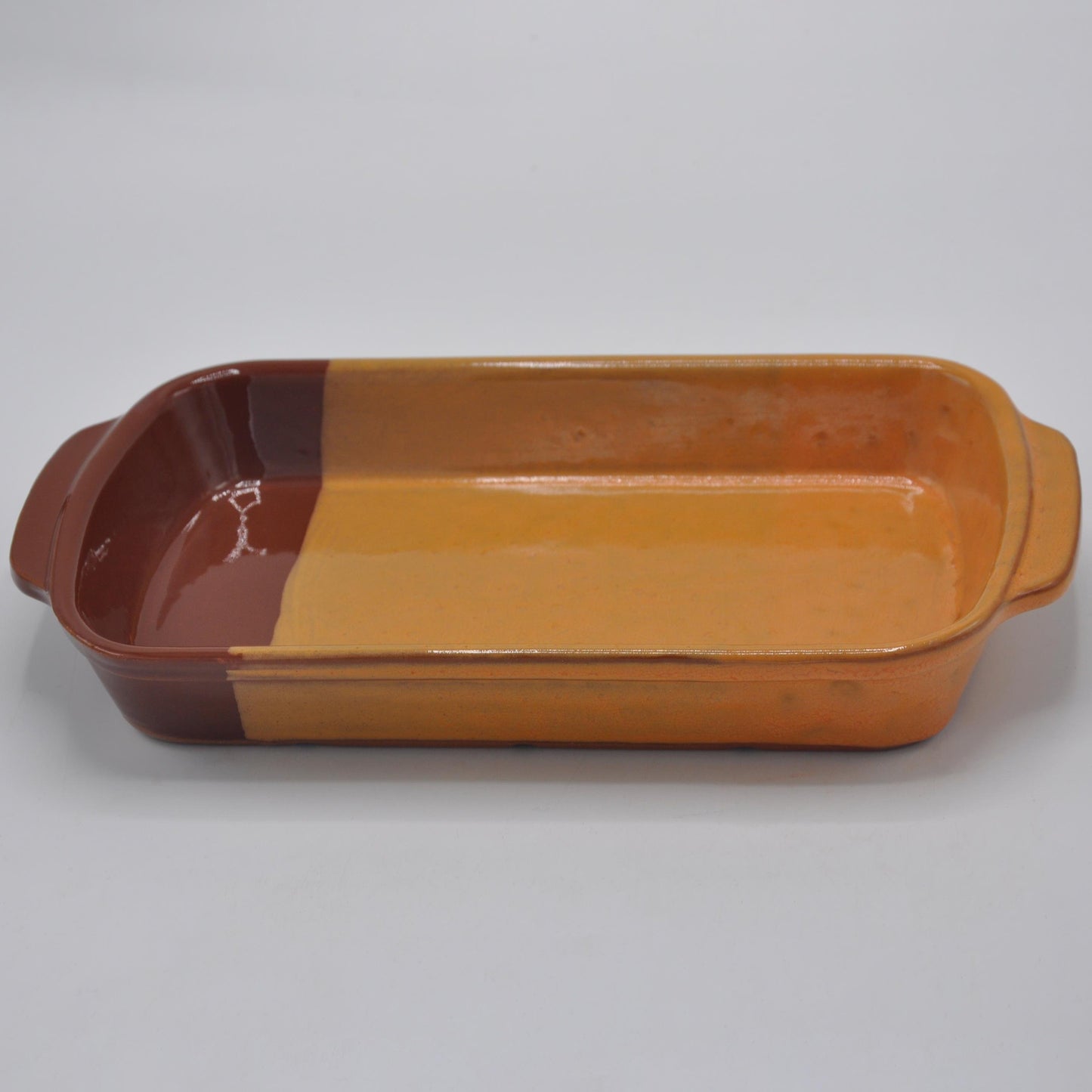 Handmade Design Glazed Clay Lasagna Baking Dish – Natural Terra Cotta Oven-Safe Cookware
