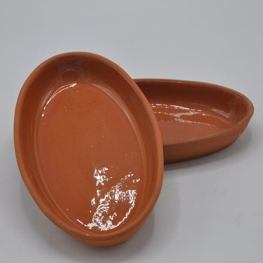 Oval Handmade Glazed Clay Baking Dish – Handmade, Natural & Oven Safe Terra Cotta Cookware