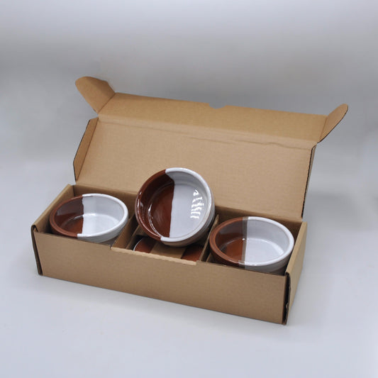 12x4 CM Design Glazed Clay Dessert Bowls – Handmade Terra Cotta Pots for Rice Pudding, Yogurt & Sweets